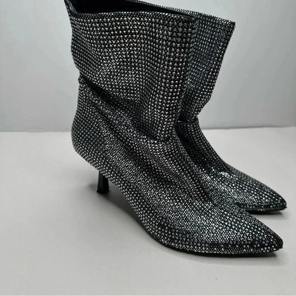 Open Edit Tilly Crystal Embellished Bootie in Silver Size 8.5 - Picture 2 of 8
